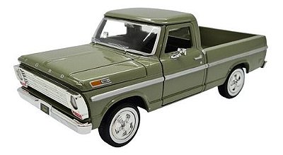 Miniatura Ford F100 1969 Pickup Verde Metal 1:24