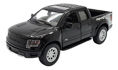 Miniatura Ford F150 Svt Raptor 2013 Metal Preto 1:46