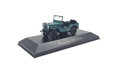 Miniatura Willys Jeep Cj3b 1954 Verde Metal Brasileiros 1:43