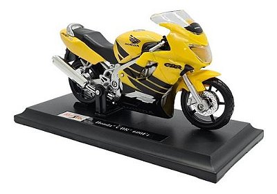 Miniatura Moto Honda Cbr 600 F4 Amarelo Maisto 1:18