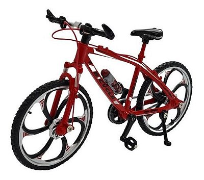 Miniatura Bicicleta Speed Mountain Bike Vermelho Metal 1:10