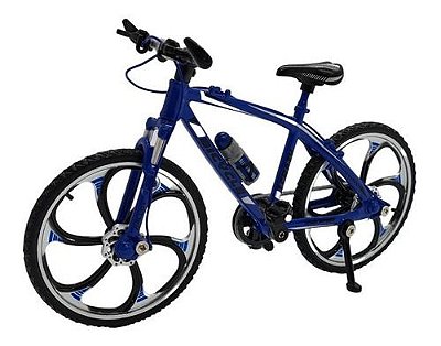 Miniatura Bicicleta Speed Mountain Bike Azul Metal 1:10