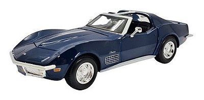 Miniatura Chevrolet Corvette 1970 Azul Maisto Metal 1:24