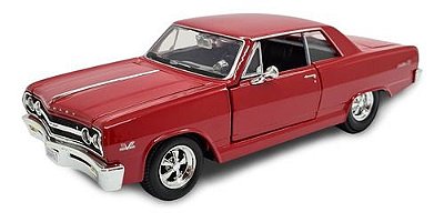 Miniatura Chevrolet Malibu Ss 1965 Vermelho Maisto 1:24