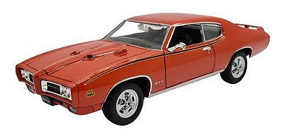 Miniatura Pontiac Gto 1969 Laranja Metal Welly 1:24