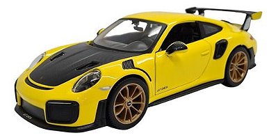 Miniatura Porsche 911 2018 Gt2 Rs Amarelo Metal Maisto 1:24