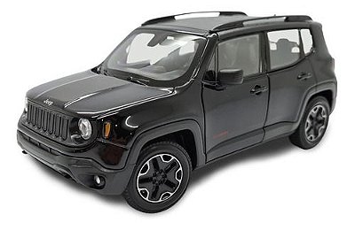 Miniatura Jeep Renegade Metal Preto Escala 1:24 Welly