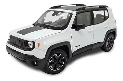 Miniatura Jeep Renegade Metal Branco Escala 1:24 Welly