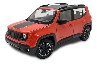 Miniatura Jeep Renegade Metal Laranja Escala 1:24 Welly