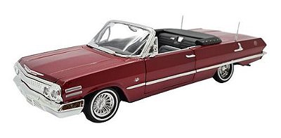 Miniatura Chevrolet Impala 1963 Vermelho Metal Welly 1:24