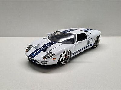 Miniatura Ford Gt Branco Metal Jada 1:24