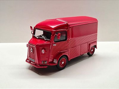 Miniatura Citroen Type H Furgão Vermelho Metal 1:24