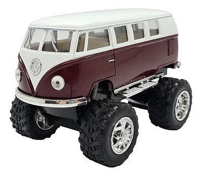Miniatura Volkswagen Kombi 1962 Off Road Bordô Metal 1:32