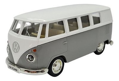 Miniatura Volkswagen Kombi 1962 Classic Cinza Metal 1:32