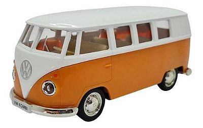 Miniatura Volkswagen Kombi 1962 Classic Laranja Metal 1:32