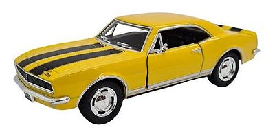 Miniatura Chevrolet Camaro Z28 1967 Amarelo Metal 1:37
