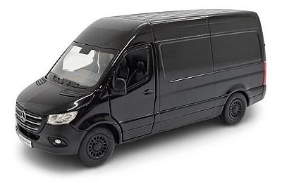 Miniatura Mercedes Benz Sprinter Furgão Preto Metal 1:48