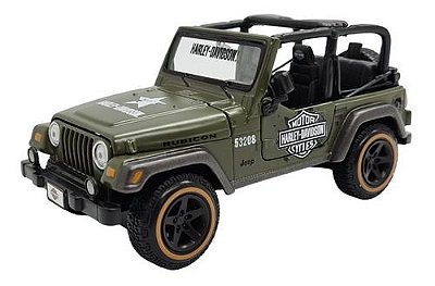 Miniatura Jeep Wrangler Rubicon Harley Davidson Metal 1:27