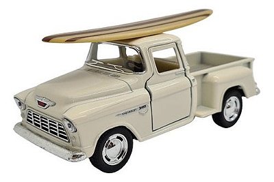 Miniatura Chevrolet Chevy Stepside 1955 Surf Bege 1:32
