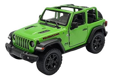 Miniatura Jeep Wrangler Rubicon Teto Aberto Verde 1:34