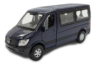 Miniatura Mercedes Benz Sprinter Traveliner Azul Metal 1:38