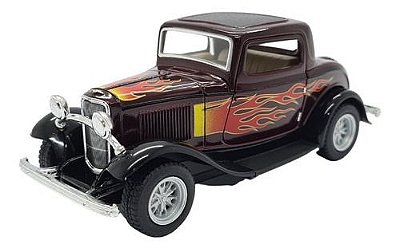 Miniatura Ford 3 Window Coupe 1932 Vinho Metal 1:34