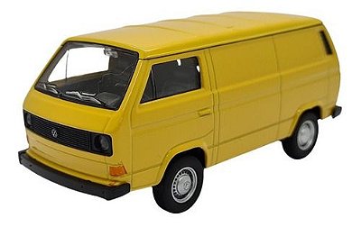 Miniatura Volkswagen T3 Van Amarelo Welly Metal 1:38