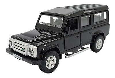 Miniatura Land Rover Defender 4 Portas 2010 Preto Metal 1:38