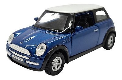 Miniatura Mini Cooper Azul Metal Welly 1:38