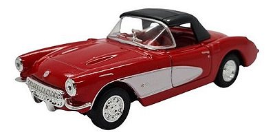 Miniatura Chevrolet Corvette 1957 Vermelho Metal Welly 1:38