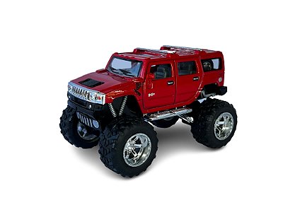 Miniatura Hummer H2 Bigfoot Vermelho Metal 1:40