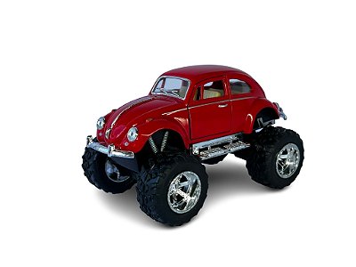 Miniatura Volkswagen Fusca Bigfoot Vermelho Metal 1:32