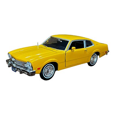 Miniatura Ford Maverick 1974 Amarelo Motormax Metal 1:24