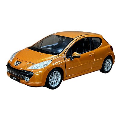 Miniatura Peugeot 207 Laranja Welly Metal 1:24