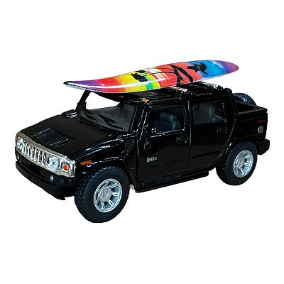 Miniatura Hummer H2 Picape Surf Preto Metal 1:40