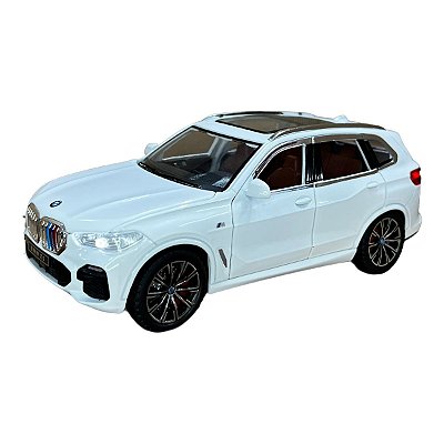 Miniatura BMW X5 Branco Acende Luz E Som Metal 1:24