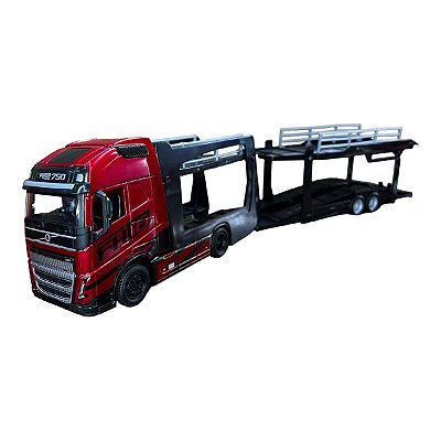 Miniatura Caminhão Cegonha Volvo FH16 750 Vermelho 1:43