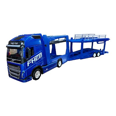 Miniatura Caminhão Cegonha Volvo FH16 750 Azul 1:43