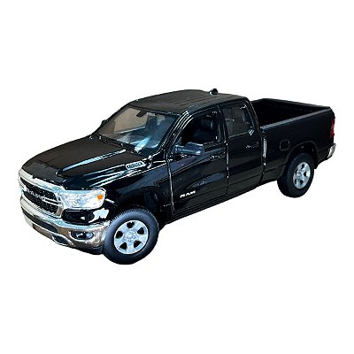 Miniatura Dodge Ram Preto Metal Welly 1:24