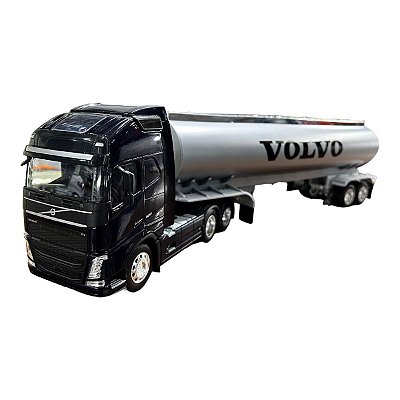 Miniatura Volvo FH Trucado Azul Carreta Tanque Welly 1:32
