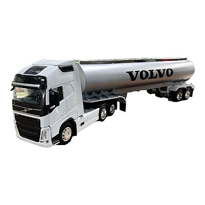 Miniatura Volvo FH Trucado Branco Carreta Tanque Welly 1:32