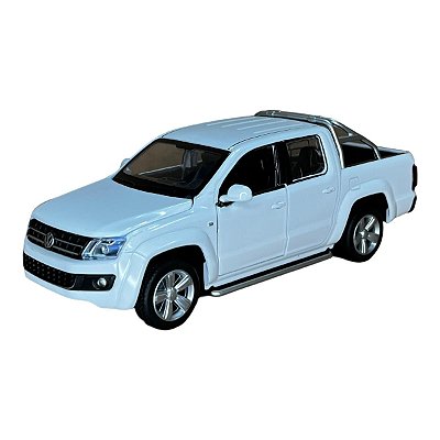 Miniatura Volkswagen Amarok Branco Acende Luz/Som Metal 1:32