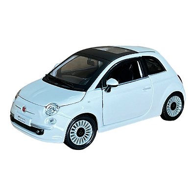 Miniatura Fiat 500 Branco Metal 1:24