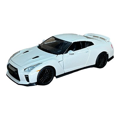 Miniatura Nissan GTR R35 Branco Metal 1:24