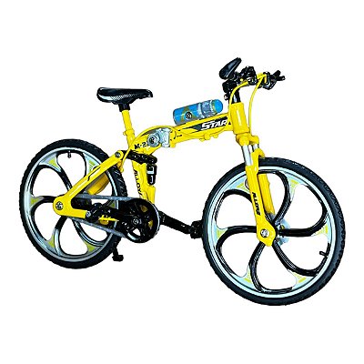 Miniatura Bicicleta Bike Amarelo Metal 1:10
