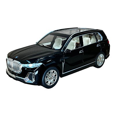 Miniatura BMW X7 Preto Acende Luz E Som Metal 1:24