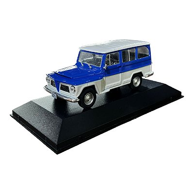 Miniatura Rural Willys Azul Customizado Metal 1:43