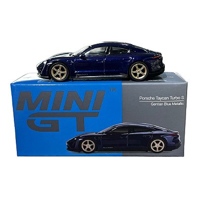 Miniatura Porsche Taycan Turbo S MiniGT Azul 339 1:64