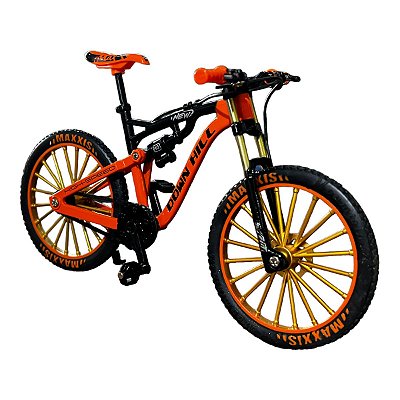 Miniatura Bicicleta Bike Down Hill Laranja Metal 1:10