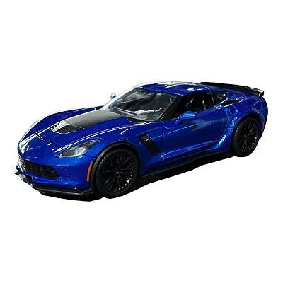 Miniatura Chevrolet Corvette Z06 Azul Metal 1:24
